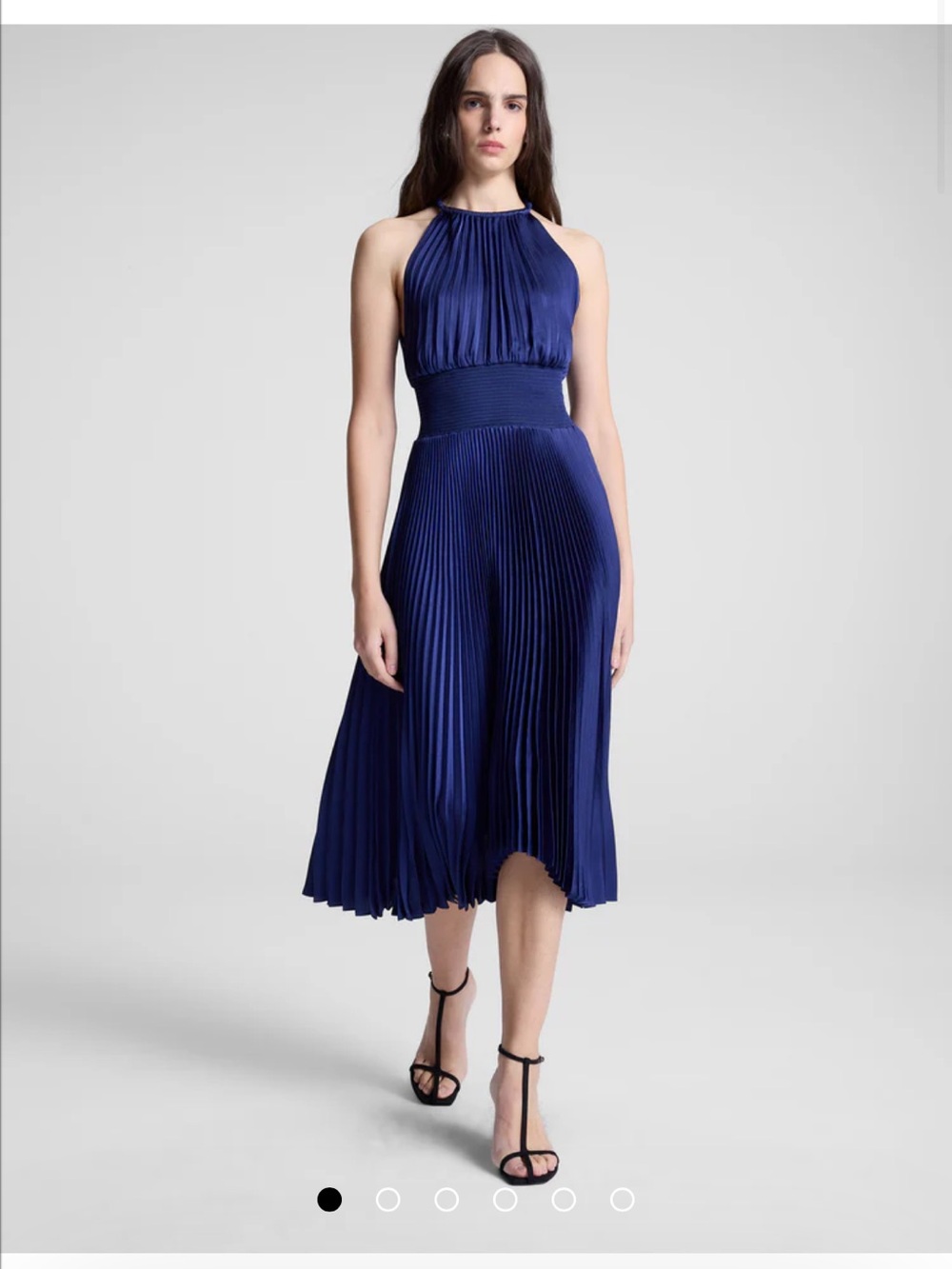 A.L.C. Royal Blue Pleated Halter Jumpsuit
